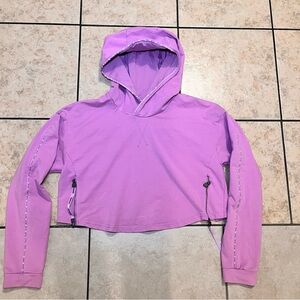 Gymshark Hoodie Womens M Purple Training Cropped Pullover Active‎ Workout